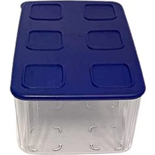 Şeffaf ve Taze 2,5 L Şeffaf Mavi Koyu Mavi Buzdolabı Sistemi Taze Sistem Konteyner Kapaklı Dikdörtgen