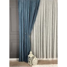 Ev Depo Home Indigo Düz Renk Soft Fon Perde Pilesiz Düz Dikim Ekstrafor Büzgü Tek Kanat TACEKSSOFTFONPERDE001, Indigo, 50 x 240