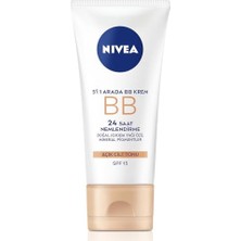 Nıvea Essentials 5'i 1 Arada Bb Krem, 24 Saat Nemlendirme+Doğal Jojoba Yağı Özü +Açık Cilt Tonu 50 Ml, Spf 15 Güneş Koruması