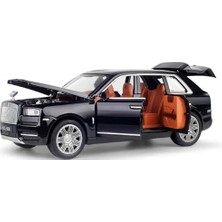 Oyuncak Metal Buhar Atan LED Işıklı Ses Efektli 1:22 Ölçek Rolls Royce Model Jip Araba Diecast Koleksiyonluk Hediyelik Çık Bırak (Beyaz)