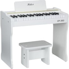Midex CP-360WH Ahşap Çocuk Piyanosu Pilli 37 Tuşlu Gerçek Piyano Tuşları