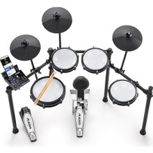 Alesis Nitro Max Kit - Elektronik Davul Seti, Dijital Bateri, Sessiz Mesh Pedli, 10 Inç Çift Bölgeli Trampet, Bluetooth, 440+ Otantik Ses, Drumeo, USB Mıdı, Tekme Pedalı