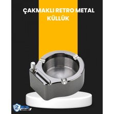 MiraLive Yuvarlak Çakmaklı Küllük Dayanıklı Metal Yapı