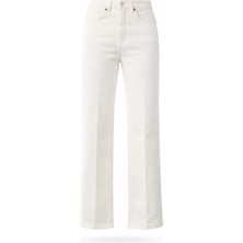 5in1Canpolat Ekru Yüksek Bel Wide Leg Jean