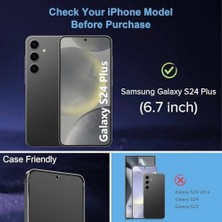 Bey Galaxy S24 Plus Için Privacy Temperli Cam – 2 Adet - Yanlardan Siyah Görünüm, Kavisli Kenar, Parmak Izi Azaltıcı, Ultra Ince 0.3mm, Hassas Kesim
