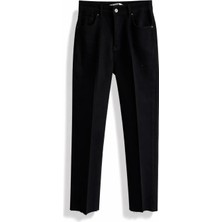 5in1Canpolat Siyah Yüksek Bel Boyfit Jean 2004