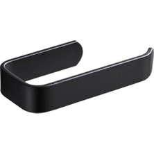 Alper Banyo Yapışkanlı Lüks Tasarım Lamalı Tuvalet Kağıtlığı Siyah