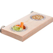 Ağaç Tünek Doğal Ahşap Yemlikli Kuş Tüneği