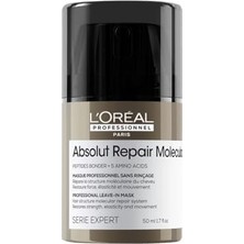 L'oréal Professionnel Paris Serie Expert Absolut Repair Molecular Tüm Yıpranmış Saçlar Için Durulanmayan Maske 50ML