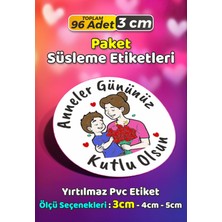 Sb Store Anneler Günü Ambalaj Hediye Paket Süsleme Etiketi Model 2 - 96 Adet 3cm