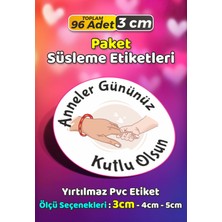 Sb Store Anneler Günü Ambalaj Hediye Paket Süsleme Etiketi Model 7 - 96 Adet 3cm