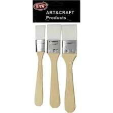 Rich 3'lü Beyaz Uç Zemin Fırça Seti 3 Adet Hobi ve Sanatsal Çalışmalar İçin Uygun