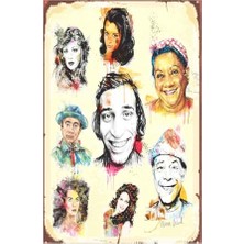 Türk Sineması Efsaneleri Retro Vintage DRTR0077 Ahşap Mdf Tablo