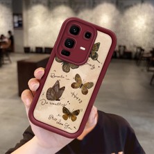 HONTINGA Infinix Note 50 Pro Plus ile Uyumlu Kılıfı Düşüme Önleyici Basitlik Anti Düşme Kamera Korumali Kelebek Bordo Desen Yumuşak Silikon Telefon Kılıfı Kadın ve Erkek Için Uygundur K2-7226
