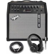 Midex MGA-50HD Elektro Gitar Amfisi 50 Watt USB Bluetooth Şarjlı 4 Girişli (Kulaklık ve Kablo Dahil)