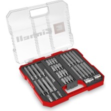 Orijinal Einhell Xl-Case Otomotiv Bit Seti – 40 Parça (10 mm Altıgen Saplı Crv Çelik Power Bitler, 10 mm Altıgen 3/8" ve 1/2" Kare Lokma Adaptörleri, Saklama Kutusu Dahil) - 49109032