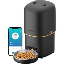 Haustier PF02 Akıllı Kedi Köpek Otomatik Mama Kabı, Tuya App-Wifi Uzaktan Kontrol, 4lt Hazne, Metal Kase (Siyah)          [enerji Sınıfı A+]