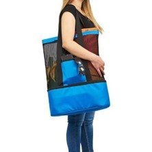 Yalıtımlı Termos Çanta, Omuz Askılı, Içecek Taşıma Soğutucu Çanta, Mavi