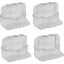 Kapaklı Şeffaf Kuş Yemliği - 4 Adet