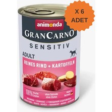 Animonda Grancarno Sensitive Sığırlı ve Patatesli Yetişkin Köpek Konservesi 400GR x 6 Adet