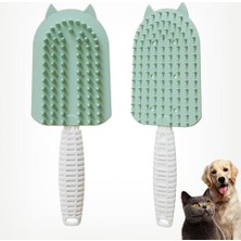 Silikon Tüy Toplayıcı Tarak, Kedi Tarağı, Kedi Fırçası, Evcil Hayvan Bakım Tarağı, Tüy Temizleme Fırçası, Evcil Hayvan Tüyü Toplayıcı,  (Yeşil)