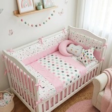 Kista Baby Bebek Uyku Seti Nevresim Takımı 60x120 Damla Pembe