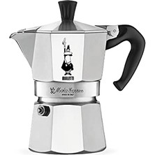 Bialetti - Moka Express: 3 Cups Ocak Üstü Espresso Pişirici - 130ML - Gümüş Renk - Alüminyum Gövde - Patentli Güvenlik Valfi - Tüm Ocak Türleri Için Uygundur (Indüksiyon Hariç)