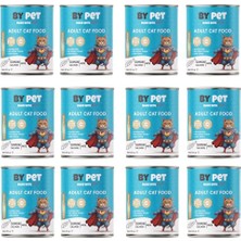 HDY Store Bypet Balık Etli Yetişkin Kedi Konservesi, Yüksek Proteinli, 12 Adet