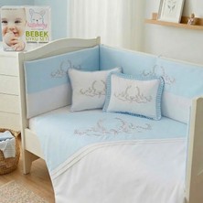 Kista Baby Park Yatak Bebek Uyku Seti Nevresim Takımı 70x110 Silver Mavi
