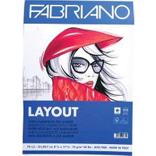 Fabriano Layout A4-75 Gr. Pürüzsüz ve Geçirimsiz Markör Kağıdı - Blok