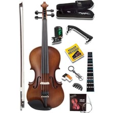 Midex LMA-644-PAK Profesyonel Keman 4/4 Tam Boy (Yastık Tuner Susturucu Yedek Tel Çanta Yay Reçine Metod)