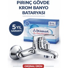 DESIPHON Itimat Banyo Bataryası Duş Çıkışlı Pirinç Gövde Krom Kaplama Duvar Tipi 5 Yıl Garantili