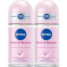 Nıvea Kadın Roll On Deodorant Pearl&beauty, Ter ve Ter Kokusuna Karşı 48 Saat Anti-Perspirant Koruma 50ML x 2 Adet, Pürüzsüz Koltuk Altı, Avantajlı Paket