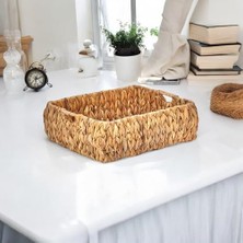 Deconox El Yapımı Hasır Bombeli Dekoratif Sepet, Hasır Bombeli Dekoratif Tepsi 3 Model Seçenekli (37 * 30 * 12CM) (Model - 3)