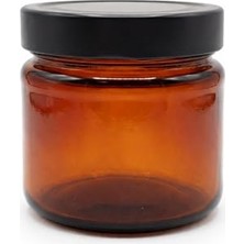 Vmga Premium Amber Cam Kavanoz - Siyah Metal Kapaklı, Hava Geçirmez - Mum Yapımı, Krem ve Kozmetik Için Lüks Saklama Kabı