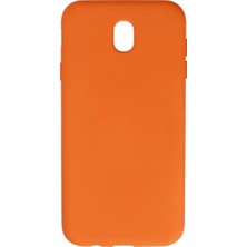 Newface Samsung Galaxy J7 Pro / J730 Kılıf Nano Içi Kadife Silikon - Turuncu