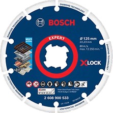Bosch Professional 1x Expert Diamond Metal Wheel X-Lock Kesme Diski 125 mm (Dökme Demir, Paslanmaz Çelik, Çelik, Demir Içermeyen Metalle, Ø 125 Mm, Aksesuar Küçük Avuç Taşlama Makinesi)