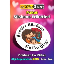 Sb Store Anneler Günü Ambalaj Hediye Paket Süsleme Etiketi Model 1 - 96 Adet 3cm