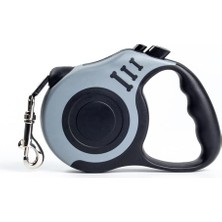 Geri Çekilebilir Köpek Tasması, Tek Elle Fren, Duraklatma ve Kilitleme, 5m Köpeks Tasması Kaymaz Saplı 360° Dolaşmaz, Küçük Orta Büyük Köpekler Için Köpek Tasmasıs (Gri)