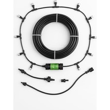 Busstier Bahçe Sulama ve Serinletme Sistemi, 10 Metre Su Püskürtmeli Hortum, 10 Nozullu Damla Sulama Kiti, Bitki ve Açık Alan Kullanımı Için Balkon Sera Çardak Uyumlu Kolay Kurulum Seti