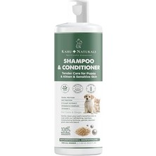 Kahu Naturals Tendercare Şampuan ve Nemlendirici, Yavru ve Hassas Cilde Sahip Kedi ve Köpekler Için, Hipoalerjenik, Bitkisel Ekstrakt, 250 ml