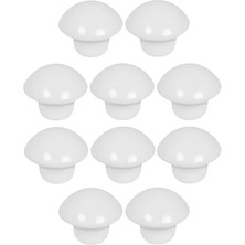 10 Adet Nobel Mantar Düğme Kulp Çekmece Dolap Kapak Kulpu Kulbu Beyaz