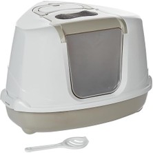 Flip Köşeli Filtreli Kedi Tuvaleti - Gri