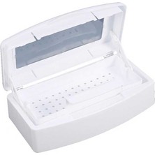 Ellea Nail Çift Bölmeli Manikür Pedikür Aletleri Sterilizasyon Kutusu Beyaz Renkli