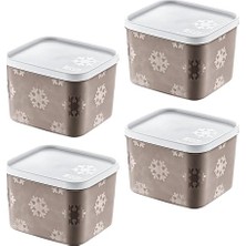 Smartware 4'lü Set No Frost Saklama Kabı Latte 1250 ml