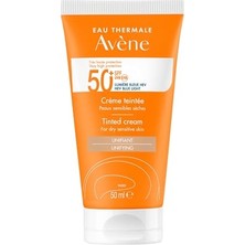 Avene Creme Teintee Spf 50+ Renkli Güneş Koruma Kremi Kuru ve Hassas Ciltler (50 Ml)