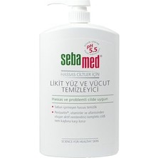 HDY Store Sebamed Hassas Ciltler İçin 1000 ml Pentavitin İçerikli Nemlendirici Etkili Yüz ve Vücut Temizleme Jeli Alkolsüz