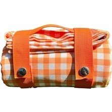 Urban Badger Turuncu Piti Kareli Artha Piknik Örtüsü 150X150 Cm, Dayanıklı Kamp Ekipmanları, Kamp Aksesuarları