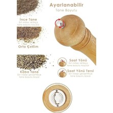 Doğal Ahşap Değirmen Karabiber Tuz Kahve Baharat Öğütücü Manuel El Değirmeni