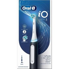 Oral-B Io - 3 Siyah Şarjlı/elektrikli Diş Fırçası, 1 Diş Fırçası Başlığı, Braun Tasarımı